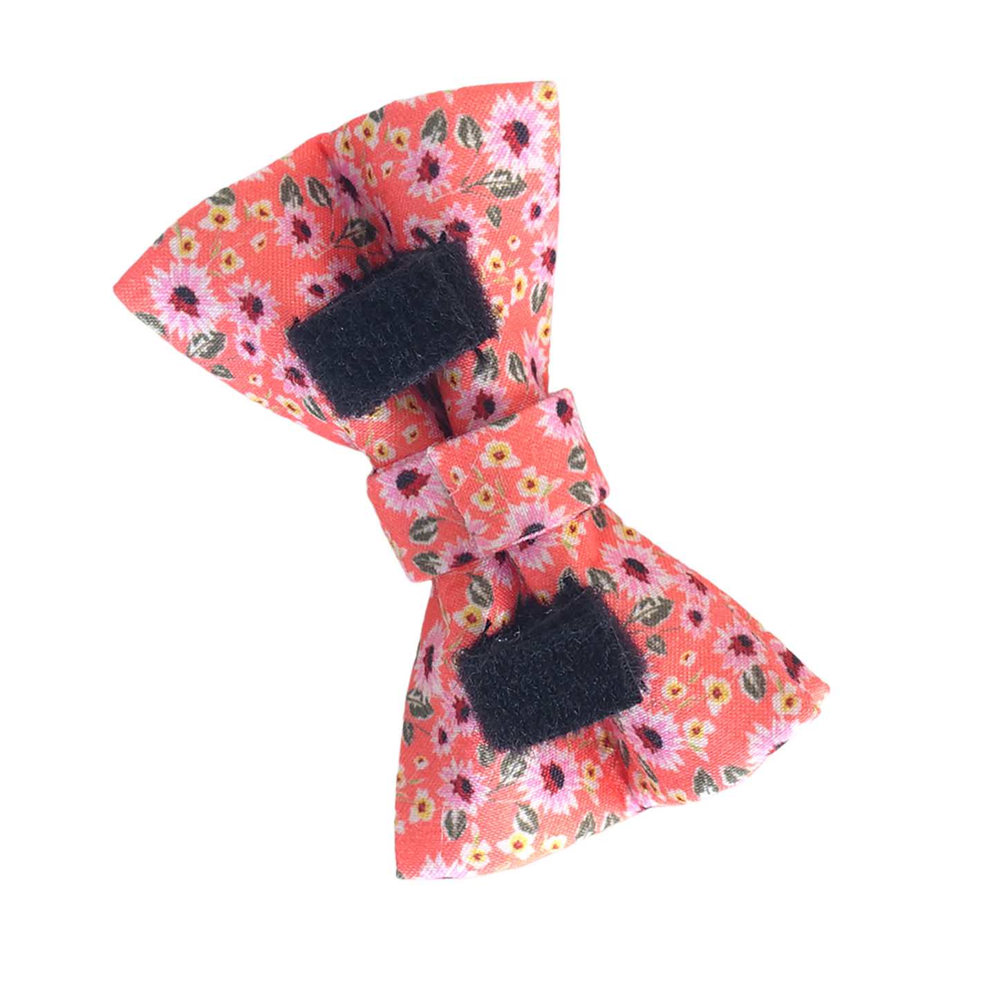 Blue Flower Personalized Cat Collar with Bowtie Free Engraved