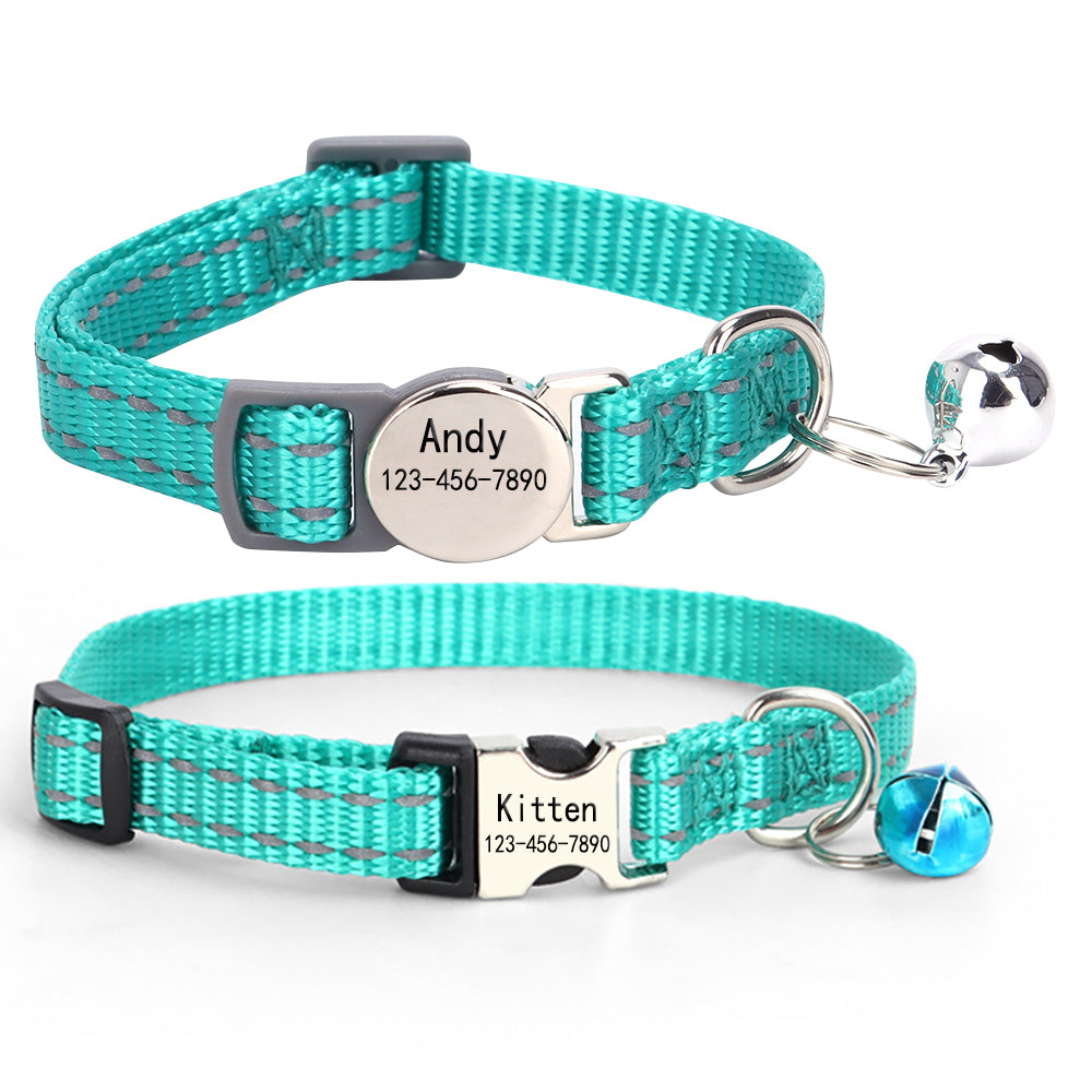 2 Pack Personalized Cat Collar with Bell