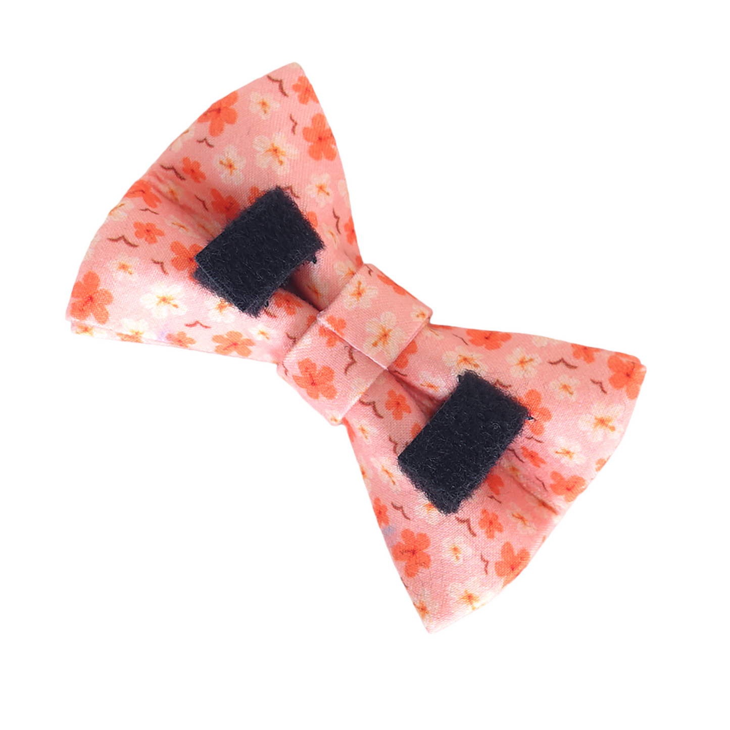 Pink Flower Personalized Cat Collar with Bowtie Free Engraved