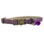 Personalized Safety Buckle Linen Cat Collar with Removable Bell