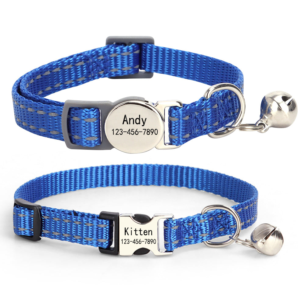 2 Pack Personalized Cat Collar with Bell