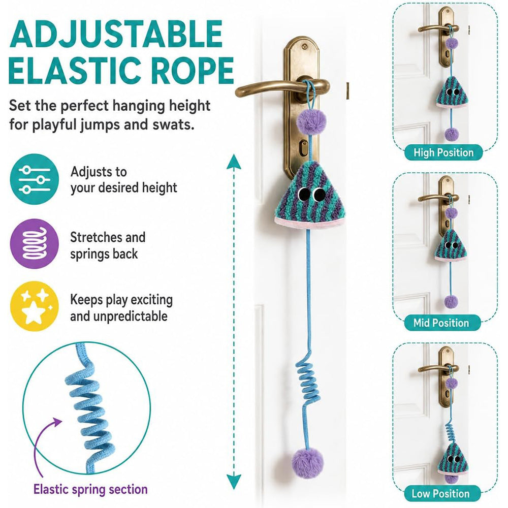 Spring Parachute Cat Toy Retractable Teaser Interactive Cat Toy