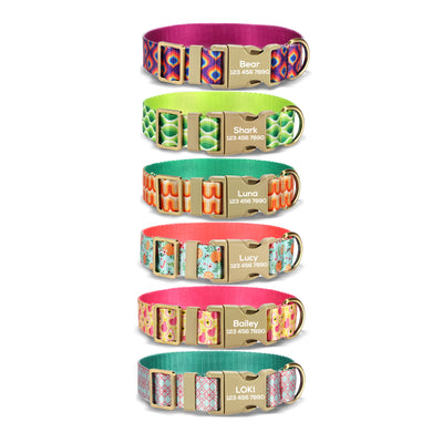 Cute Personalized Dog Collar with Plastic Buckle