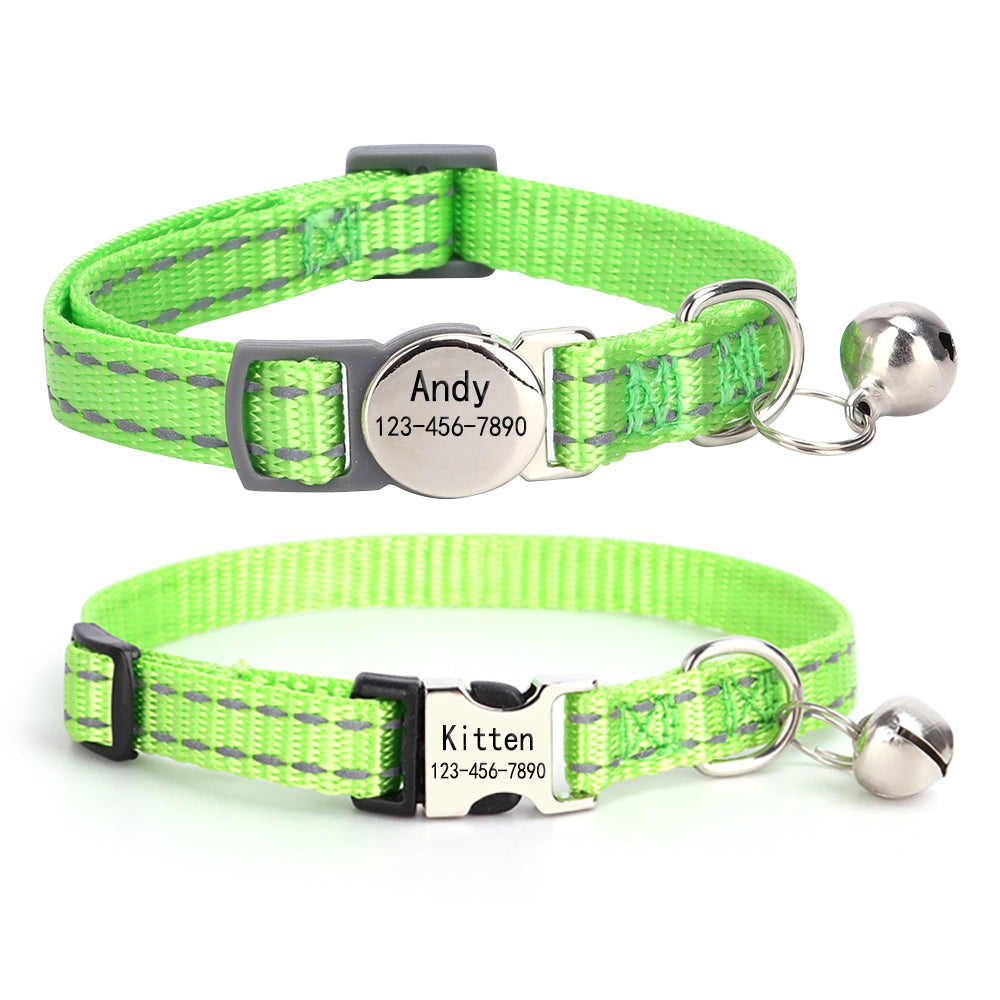 2 Pack Personalized Cat Collar with Bell