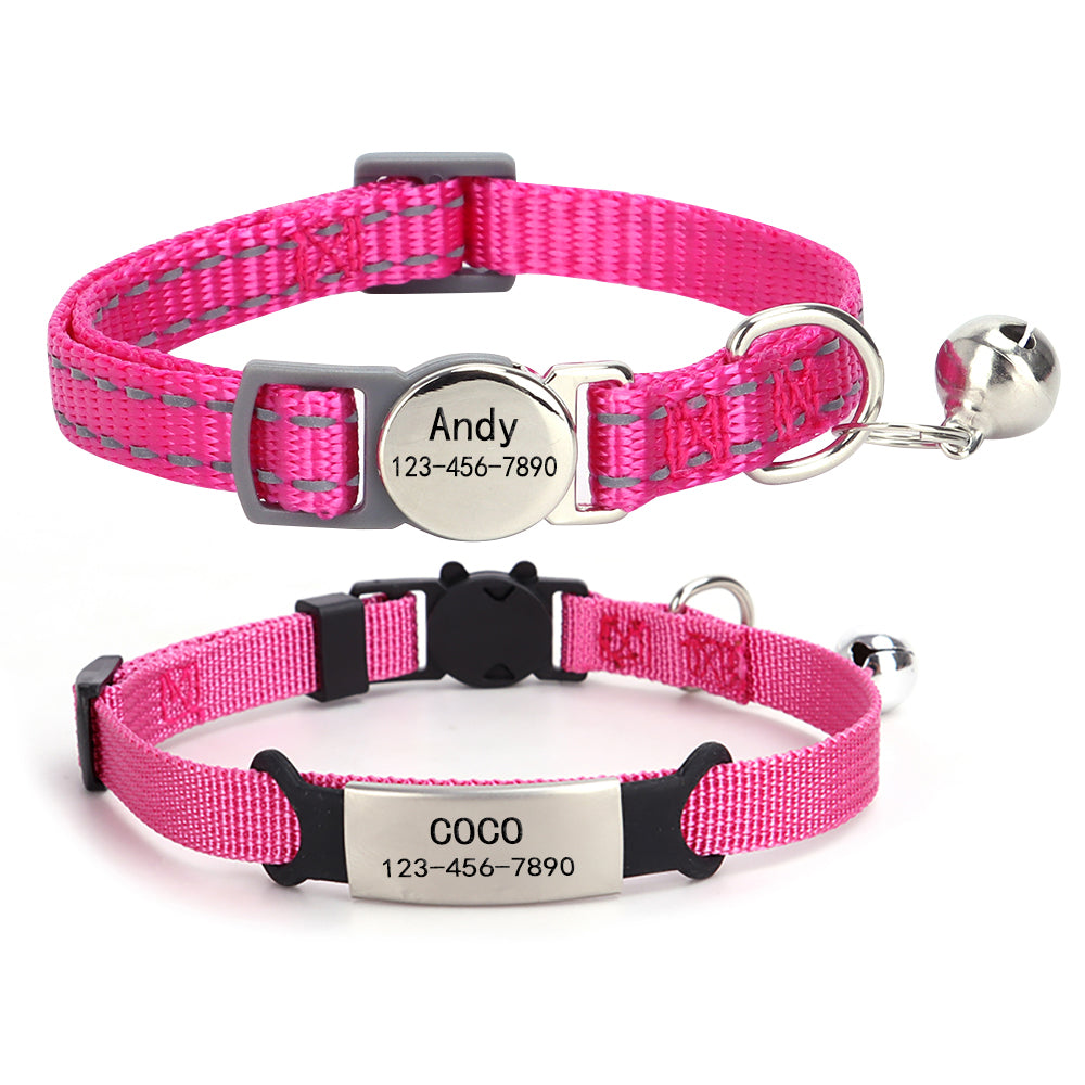 2 Pack Personalized Breakaway Cat Collar with Bell