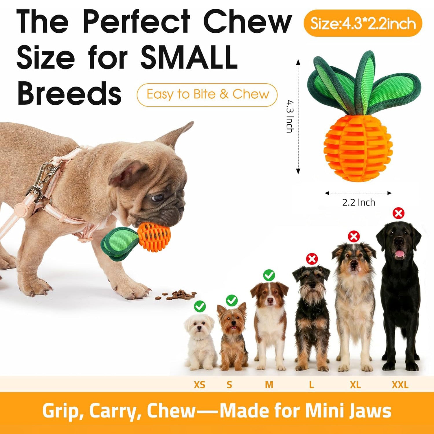 2.2" Treat Dispensing Ball Dog Chew Toys for Small Breeds  iTalkPet