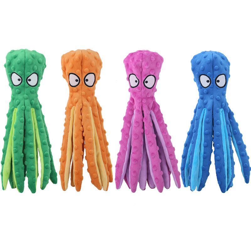 Octopus Squeaky Dog Toys No Stuffing Plush Pet Toy