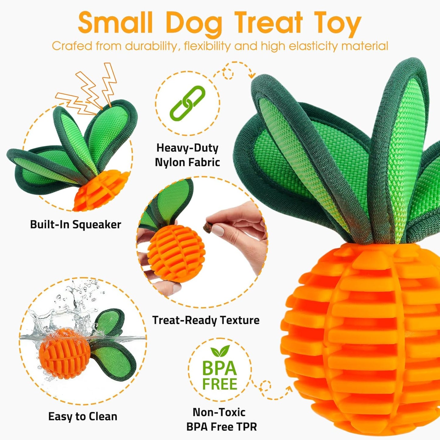 2.2" Treat Dispensing Ball Dog Chew Toys for Small Breeds
