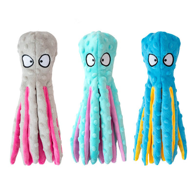Octopus Squeaky Dog Toys No Stuffing Plush Pet Toy