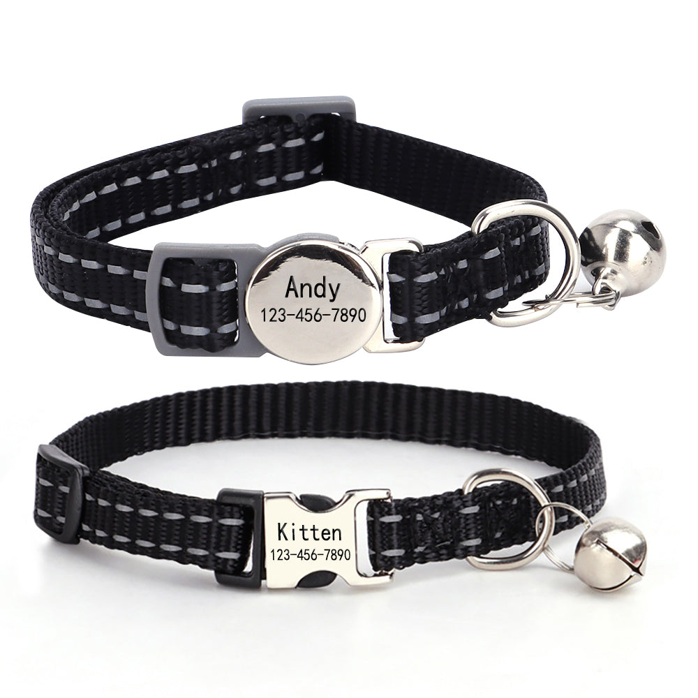 2 Pack Personalized Cat Collar with Bell