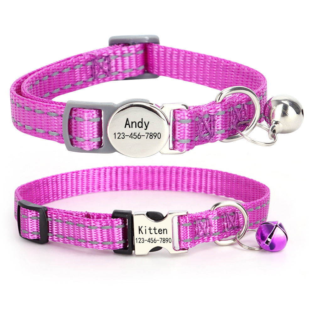 2 Pack Personalized Cat Collar with Bell