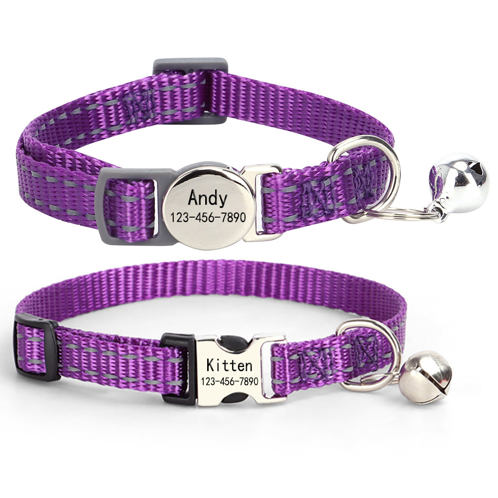 2 Pack Personalized Cat Collar with Bell