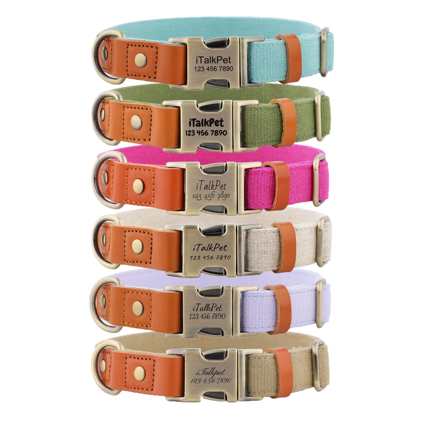 Natural Hemp Adjustable Dog Collar - Engravedable