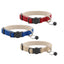 Personalized Safety Buckle Linen Cat Collar with Removable Bell