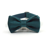 Velvet Custom Dog Collar With Bow Tie & Leash Set