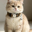 Personalized Velvet Safety Cat Collar with Engraved ID Metal Buckle and Bell