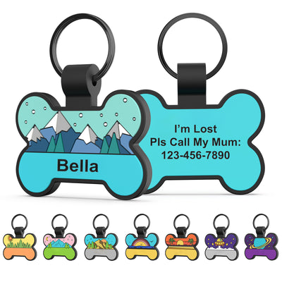 Personalized Silicone Dog ID Tags Engraved Two Sides