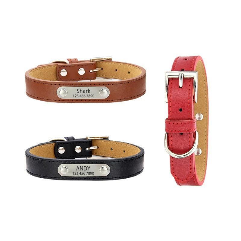 Leather Adjustable Personalized Dog Collar - iTalkPet