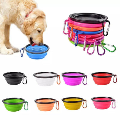 2 Pack Collapsible Portable Pet Feeding Watering Dish with Carabiners - 34 OZ - iTalkPet