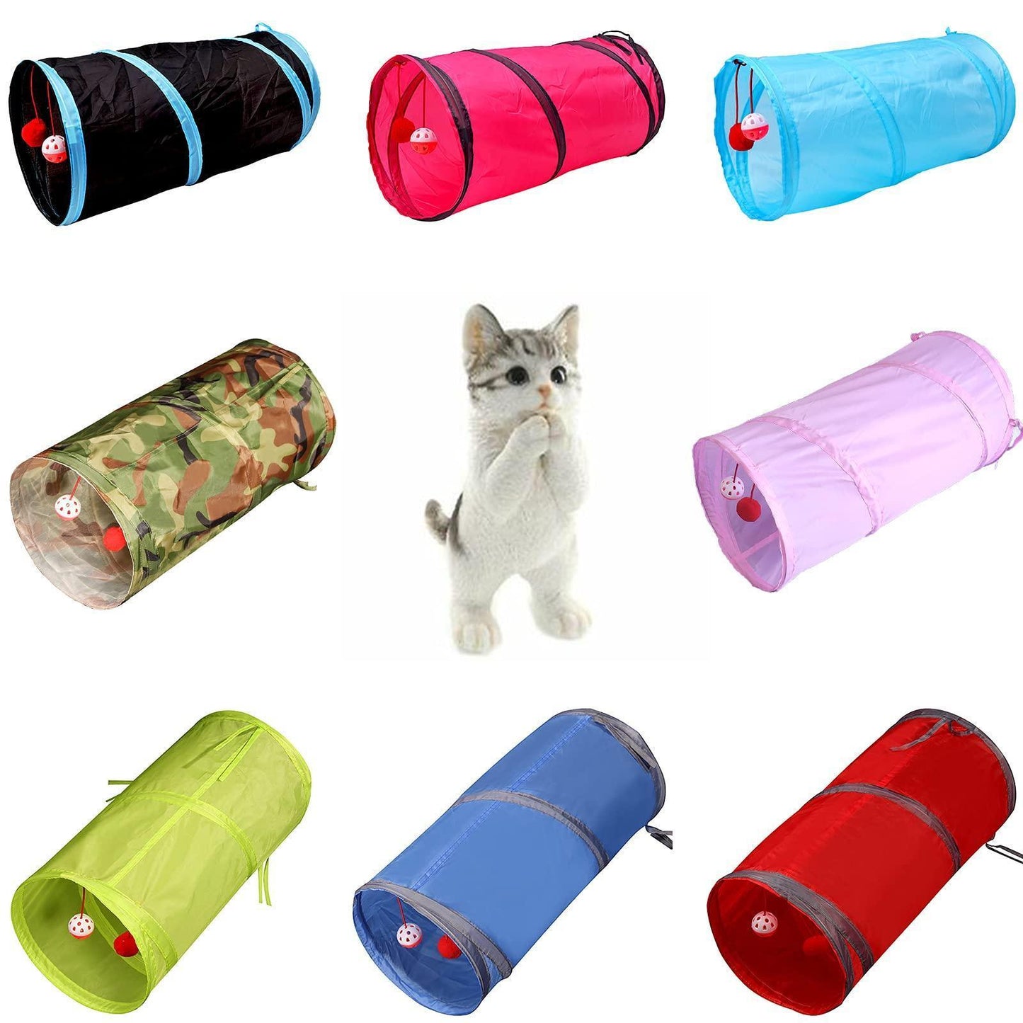 2 Way Collapsible Port Cat Tunnel Tube Toy - iTalkPet