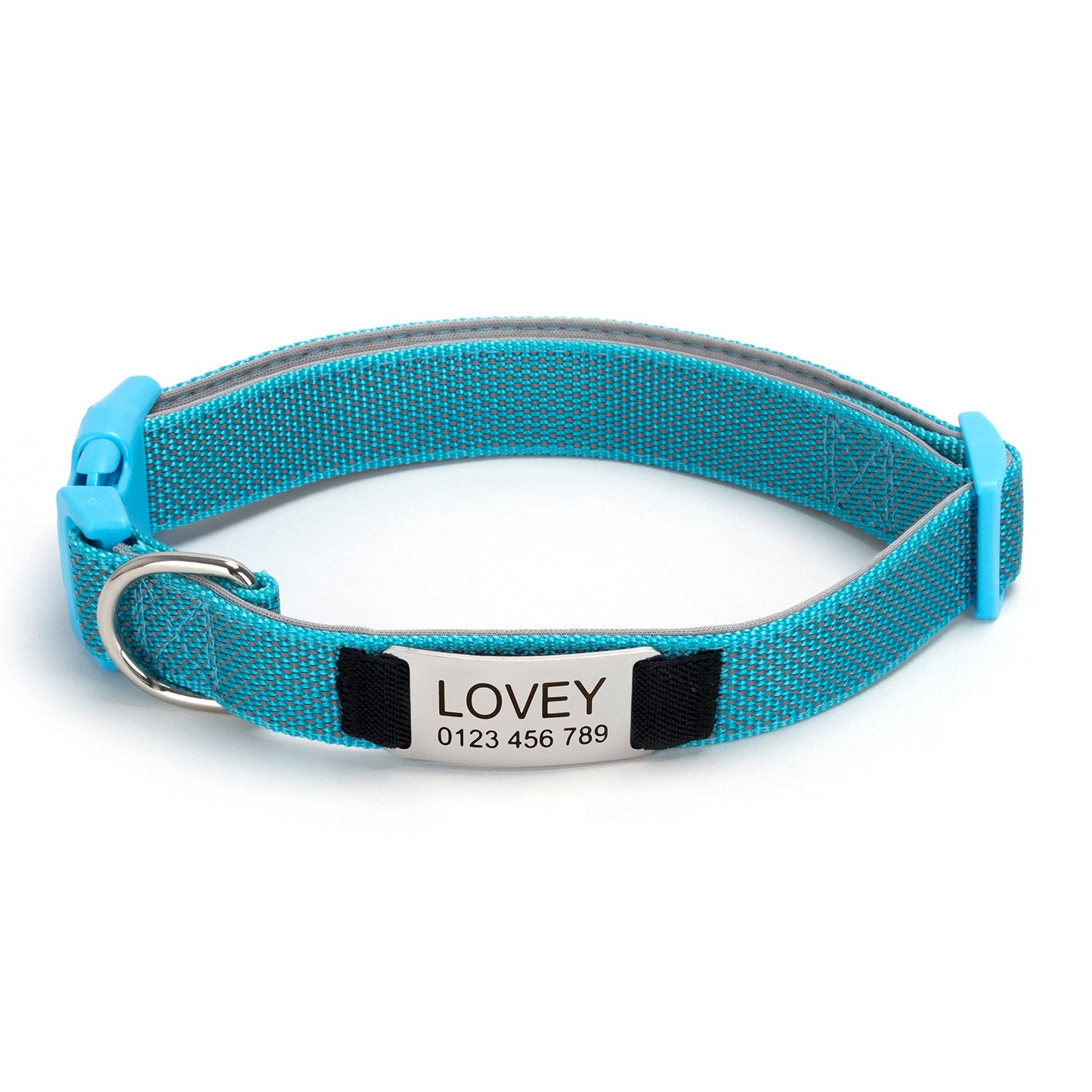 Fully Reflective Soft Personalized Dog Collar, Plastic Buckle