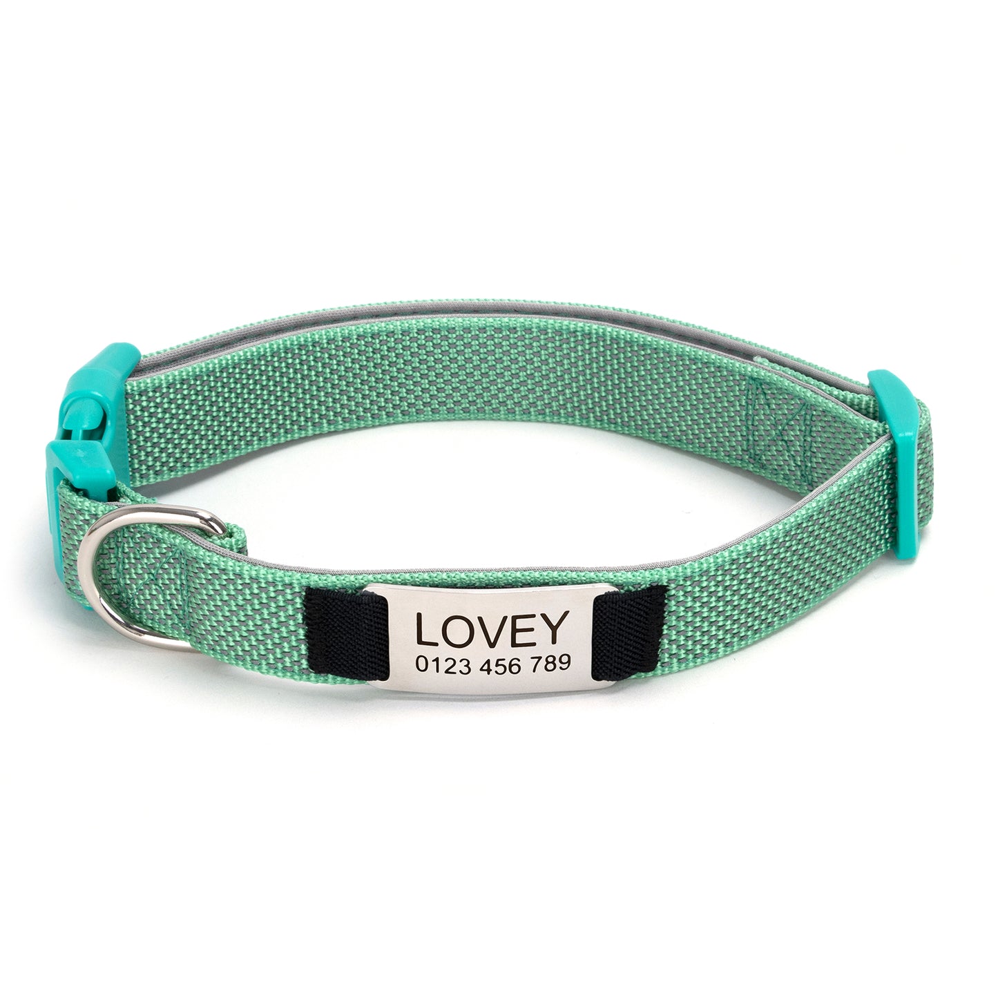 Fully Reflective Soft Personalized Dog Collar, Plastic Buckle