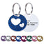 Round Heart Glitter Custom Pet ID Tags Personalized Engraved