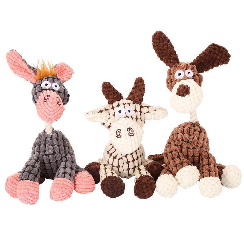 3 PCS Squeaky Plush Dog Chew Toys - iTalkPet