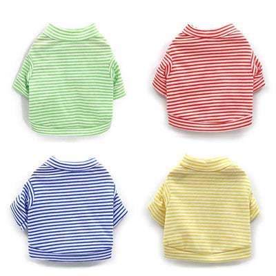 4 PCS Small Pet Striped T-Shirts - iTalkPet