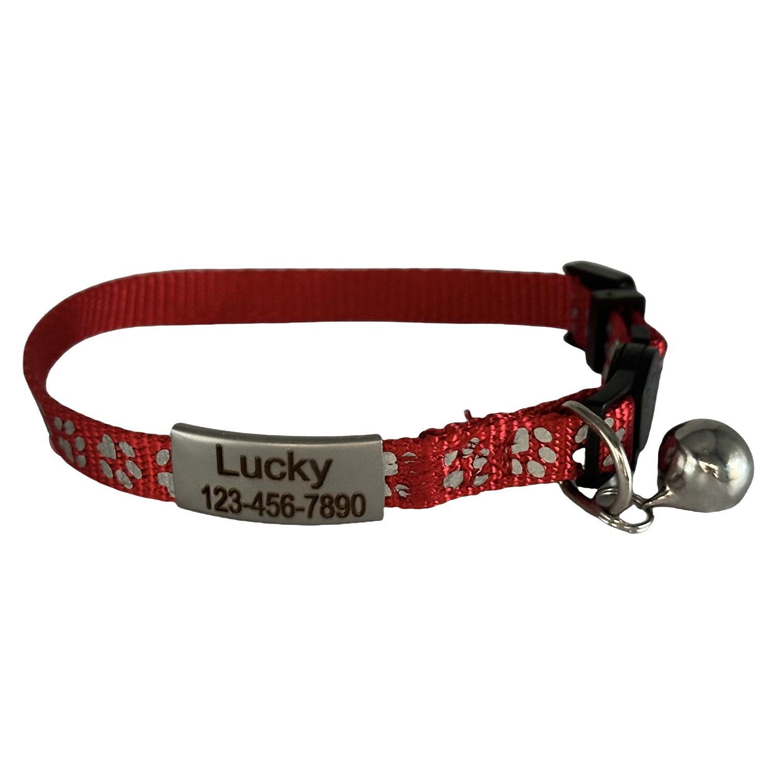 Reflective Nylon Cat Collar with Personalized Tag - iTalkPet
