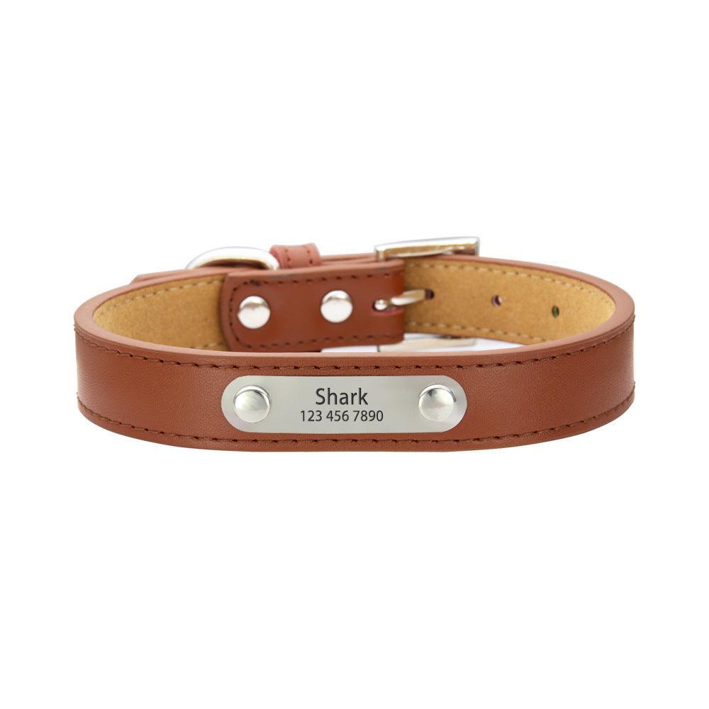 Leather Adjustable Personalized Dog Collar - iTalkPet