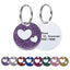 Round Heart Glitter Custom Pet ID Tags Personalized Engraved