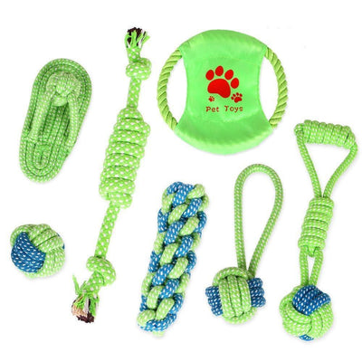 7 PCS Durable Rope Knot Dog Toy Assorted Pet Rope Chew Toys - iTalkPet