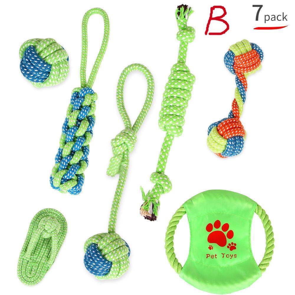 7 PCS Durable Rope Knot Dog Toy Assorted Pet Rope Chew Toys - iTalkPet