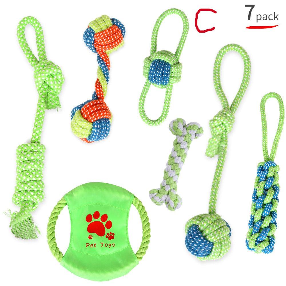 7 PCS Durable Rope Knot Dog Toy Assorted Pet Rope Chew Toys - iTalkPet
