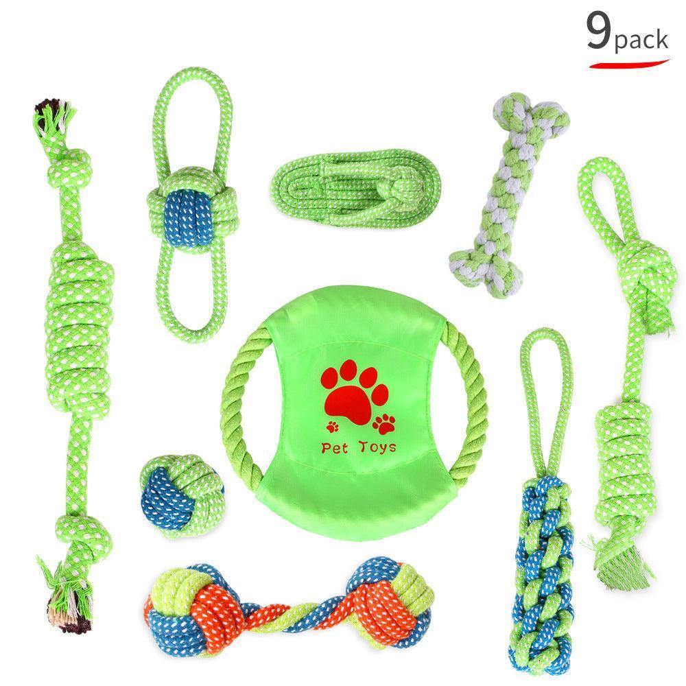 9 PCS Durable Rope Knot Dog Toy Assorted Pet Rope Chew Toys - iTalkPet