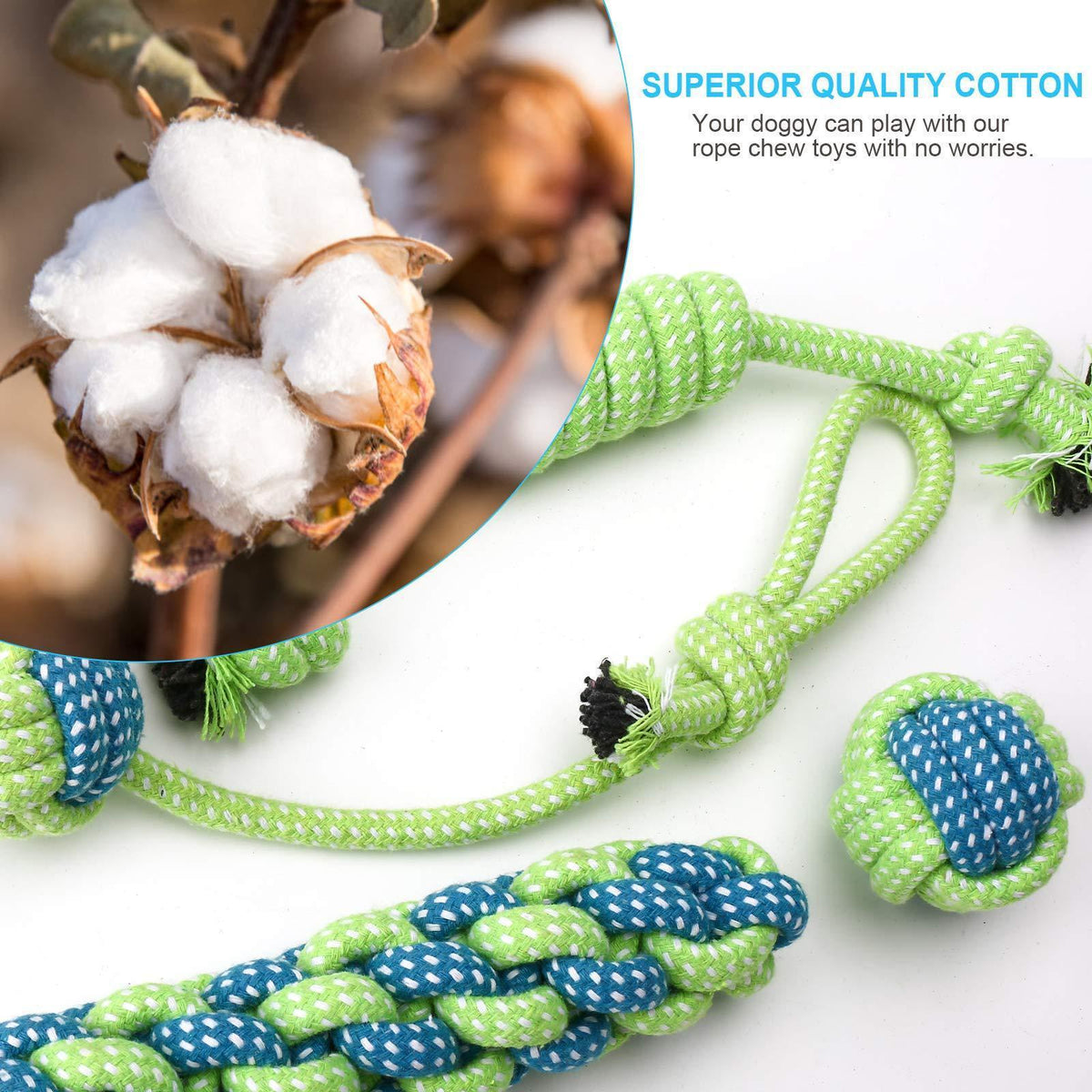 Knotted Dog Rope 9 PCS Durable Rope Knot Dog Toy Assorted Pet Rope Chew Toys – iTalkPet