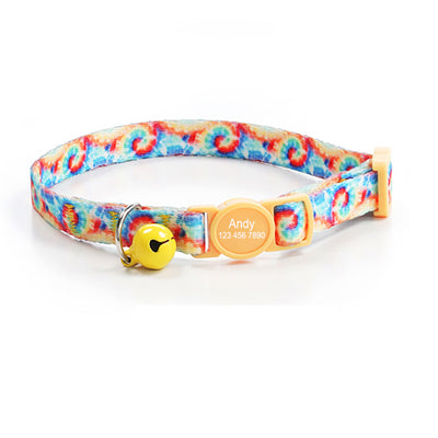 Cute Personalized Breakaway Cat Collar with Bell