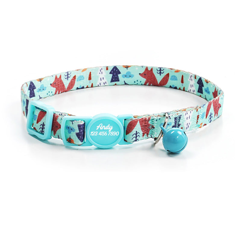 Cute Personalized Breakaway Cat Collar with Bell