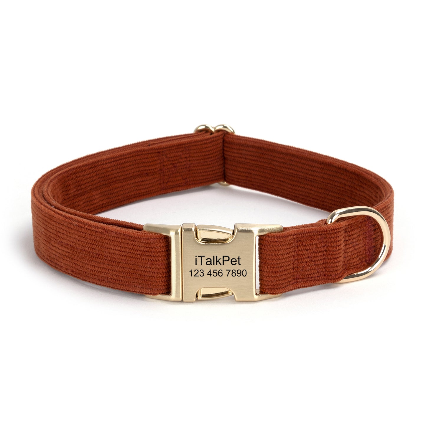 Metal Buckle Soft Flannel Pet Engraved Collar - Custom Dog Collar