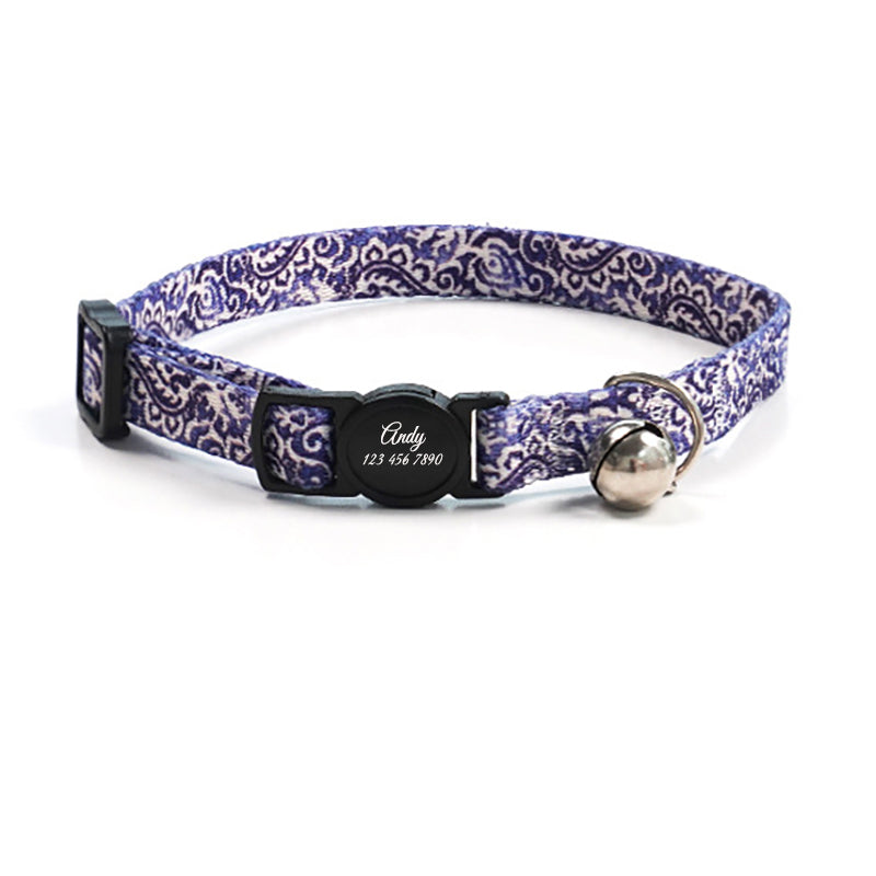 Cute Personalized Breakaway Cat Collar with Bell