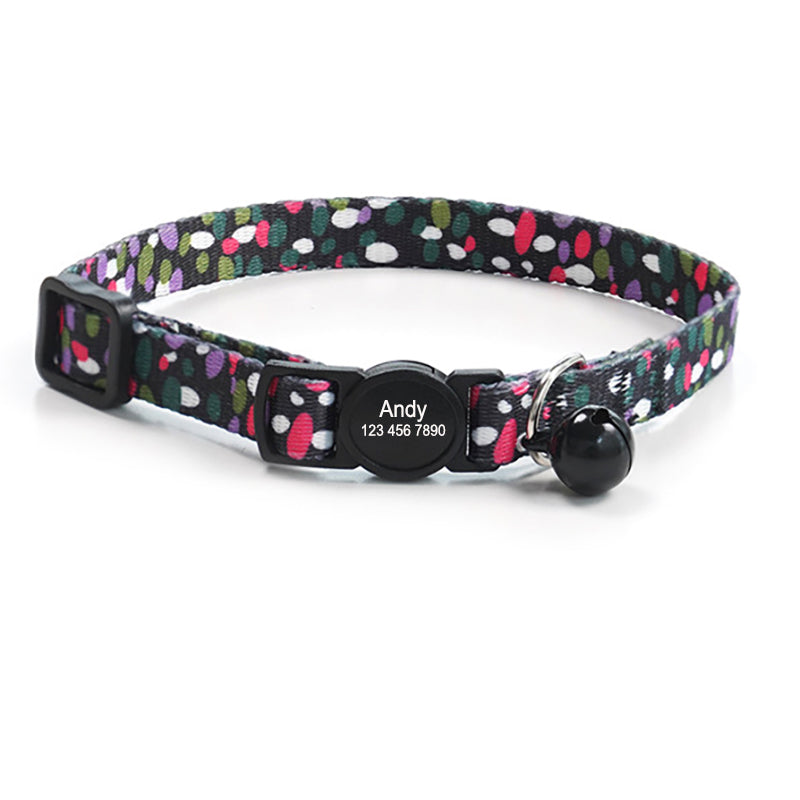 Cute Personalized Breakaway Cat Collar with Bell