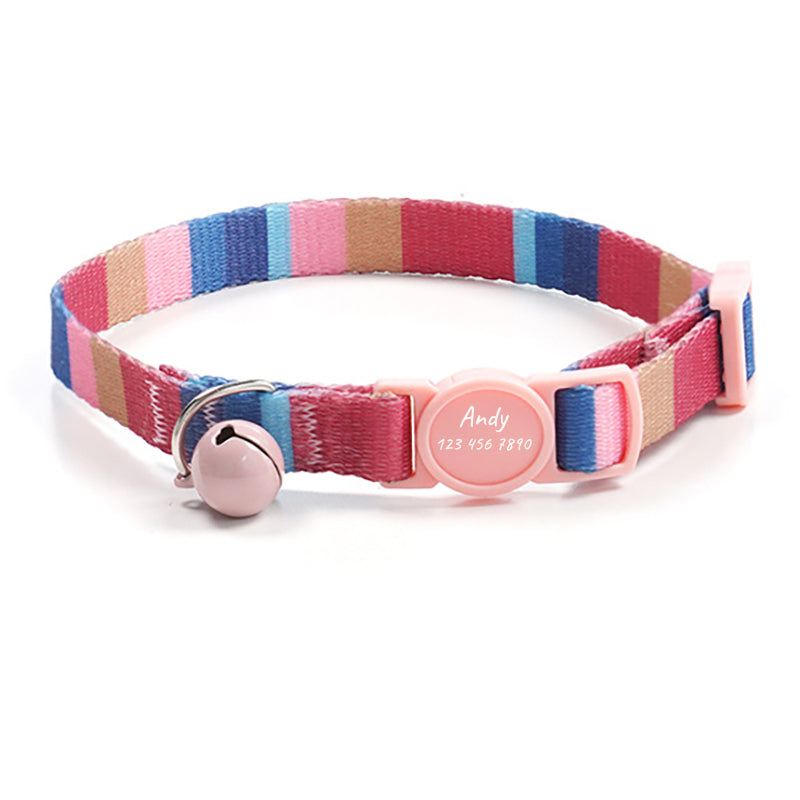 Cute Personalized Breakaway Cat Collar with Bell