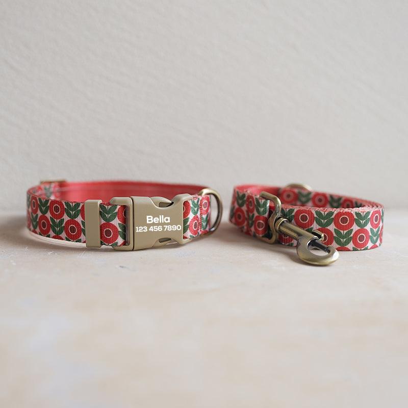 Sunflower Personalized Dog Collar with Leas & Bow tie Set