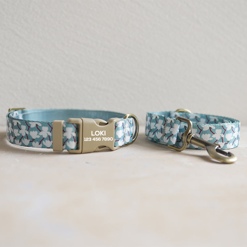 Flower Cute Personalized Dog Collar with Plastic Buckle