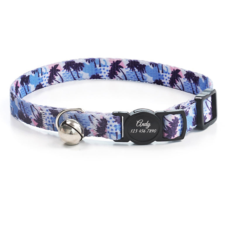 Cute Personalized Breakaway Cat Collar with Bell
