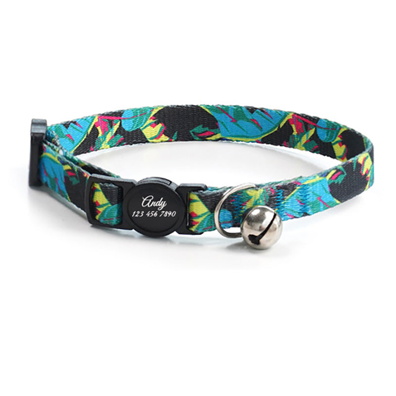 Cute Personalized Breakaway Cat Collar with Bell