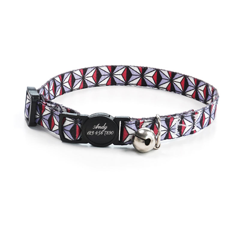 Cute Personalized Breakaway Cat Collar with Bell