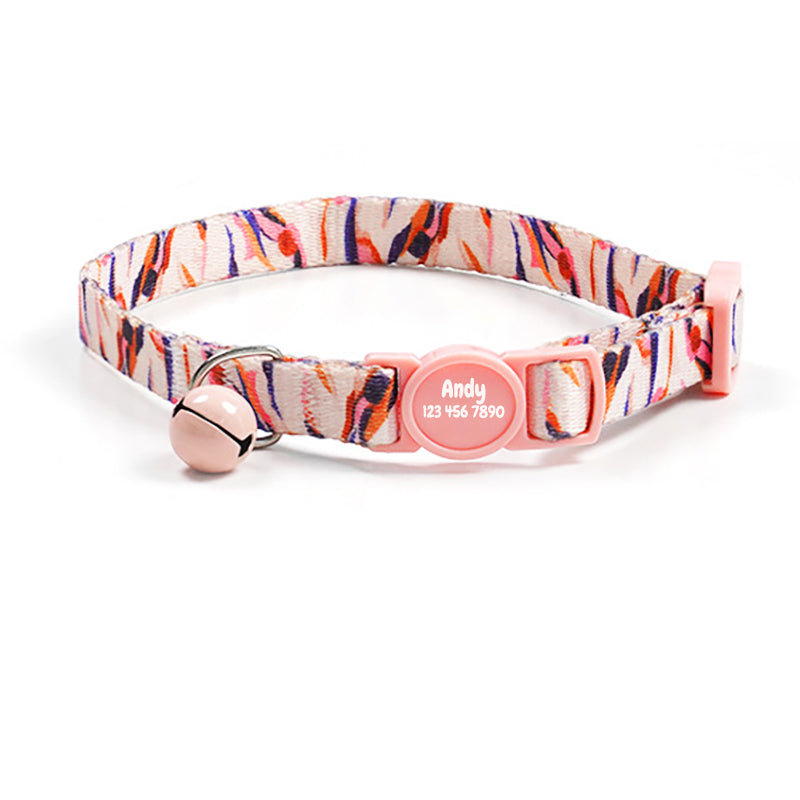 Cute Personalized Breakaway Cat Collar with Bell