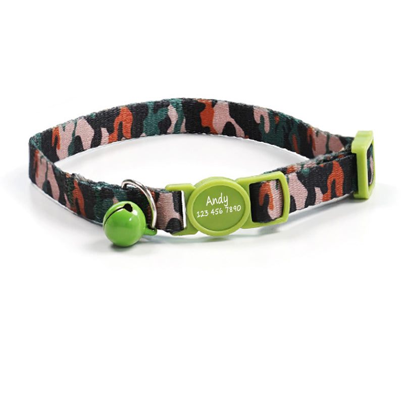 Cute Personalized Breakaway Cat Collar with Bell